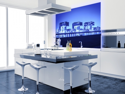 Küchenrückwand KRANHÄUSER BEI NACHT, beleuchtet