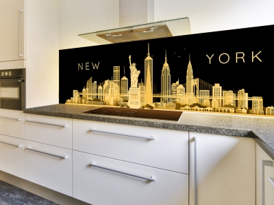 Küchenrückwand NY GRAFIK, beleuchtet