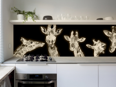 Küchenrückwand GIRAFFEN GRAFIK, beleuchtet
