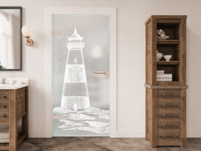 Glastüre LEUTTURM, Glas satiniert