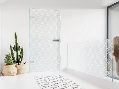 Glastüre RAUTE, Glas satiniert