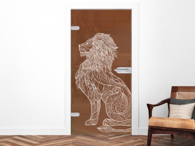Glastüre LÖWENKUNST, Glas Parsol-bronze - durchsichtig oder satiniert