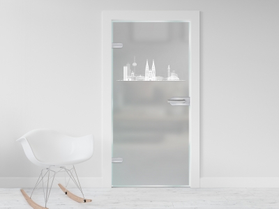 Glastüre KÖLN STADT, Glas satiniert