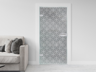 Glastüre KREISE, Glas satiniert