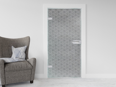 Glastüre ABSTRAKTE ROSE, Glas satiniert