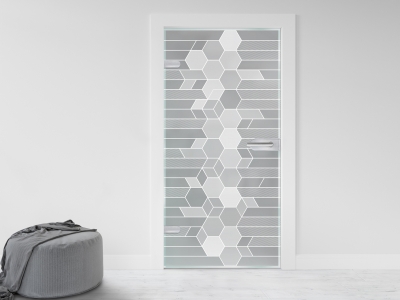 Glastüre WABEN, Glas satiniert