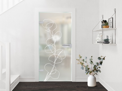 Glastüre EUKALYPTUS, Glas satiniert