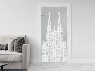 Glastüre DOM, Glas satiniert