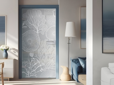 Glastüre MEERESFLÜSTERN, Glas satiniert