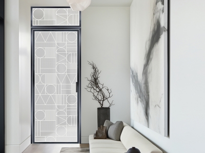 Glastüre GEOMETRIE, Glas satiniert