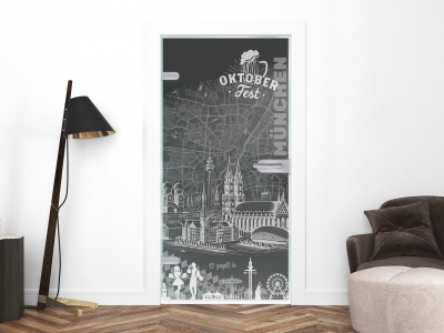 Glastüre München COLLAGE, Glas dark grey - durchsichtig