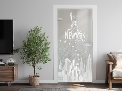 Glastüre NEW YORK, Glas satiniert