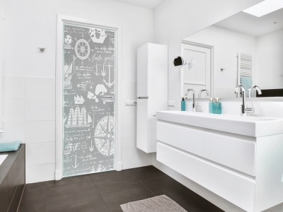 Glastüre SEEFAHRT, Glas satiniert