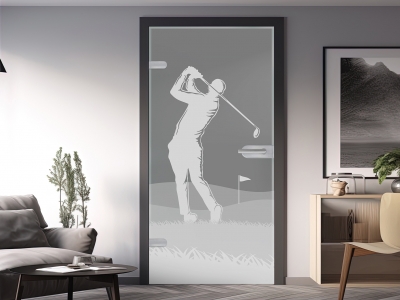 Glastüre GOLFER, Glas satiniert