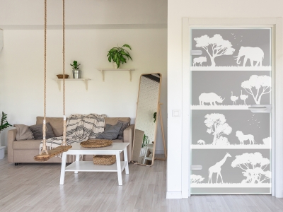 Glastüre AFRIKA, Glas satiniert