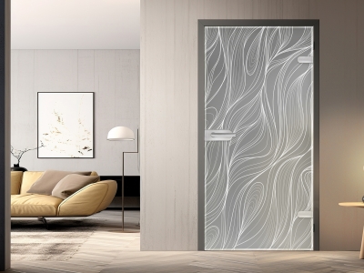 Glastüre PFAUENAUGE, Glas satiniert