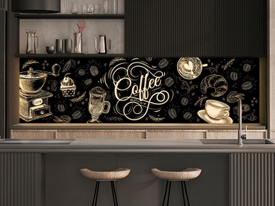 Küchenrückwand COFFEE, beleuchtet